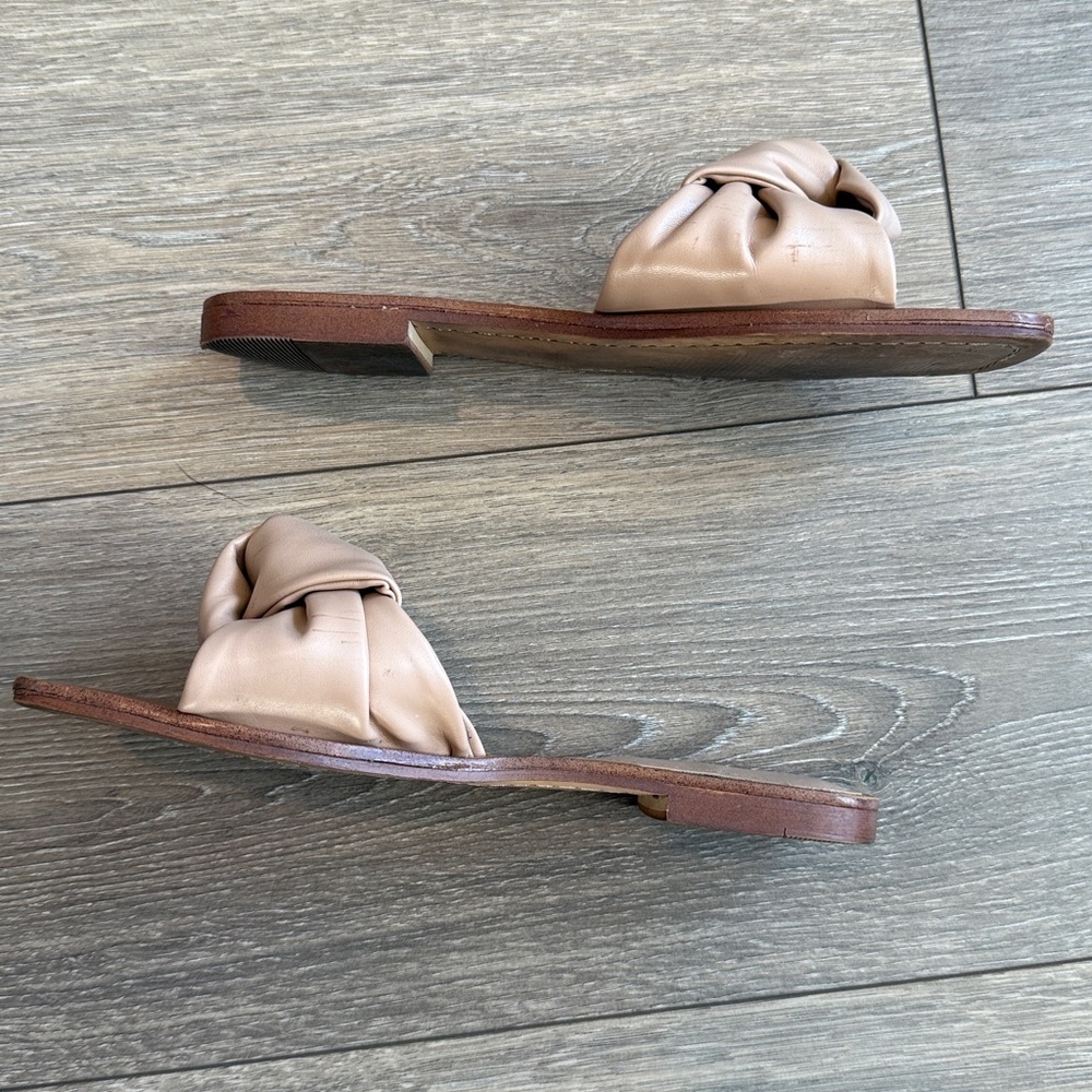 Nine West Taupe Knotted Slide Sandals - Picture 8 of 11